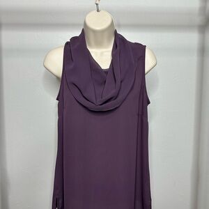 CAbi Deep Purple Cowl Neck Blouse